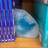 blue agate bookends small