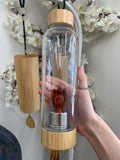 Crystal bottle red jasper angel