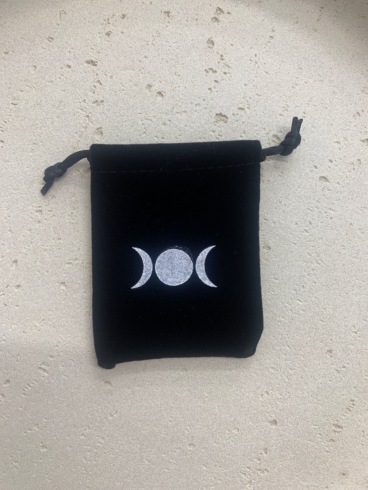 Black moon velvet pouch