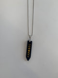 Silver Plated Obsidian Moon Phase Necklace