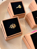 Garnet lotus ring