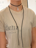 Suede crystal necklace