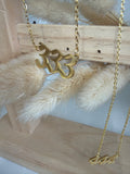 Angel number necklace gold