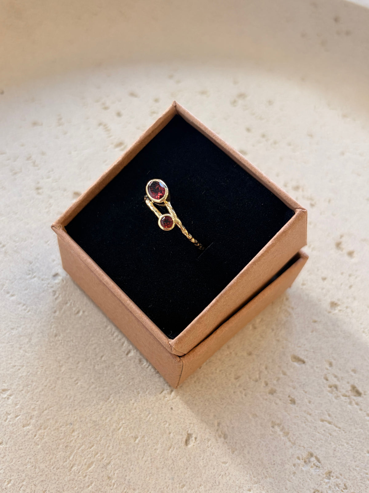 Garnet Double ripple ring