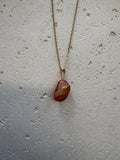 Gold carnelian necklace