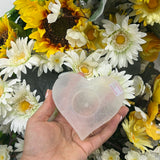 Selenite heart tealight holder