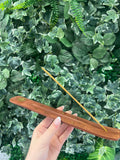 wooden and gold incense holder