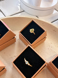 Peridot pear ring