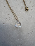 Gold clear quartz necklace