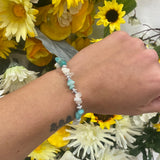 Amazonite/moonstone chip bracelet