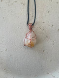 Hand wrapped Citrine copper necklace