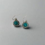 Turquoise round drop earrings