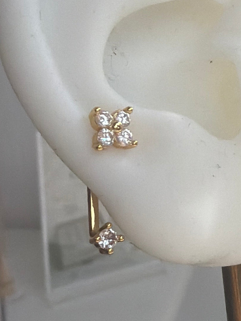 Marquise cluster ear jacket studs