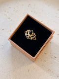 Black Onyx Lotus Ring