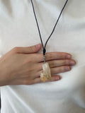 Citrine Sliver Plated Hand-Wrapped Necklace