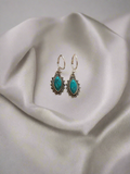 Turquoise round drop earrings