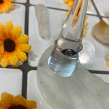 amethyst eye silver ring