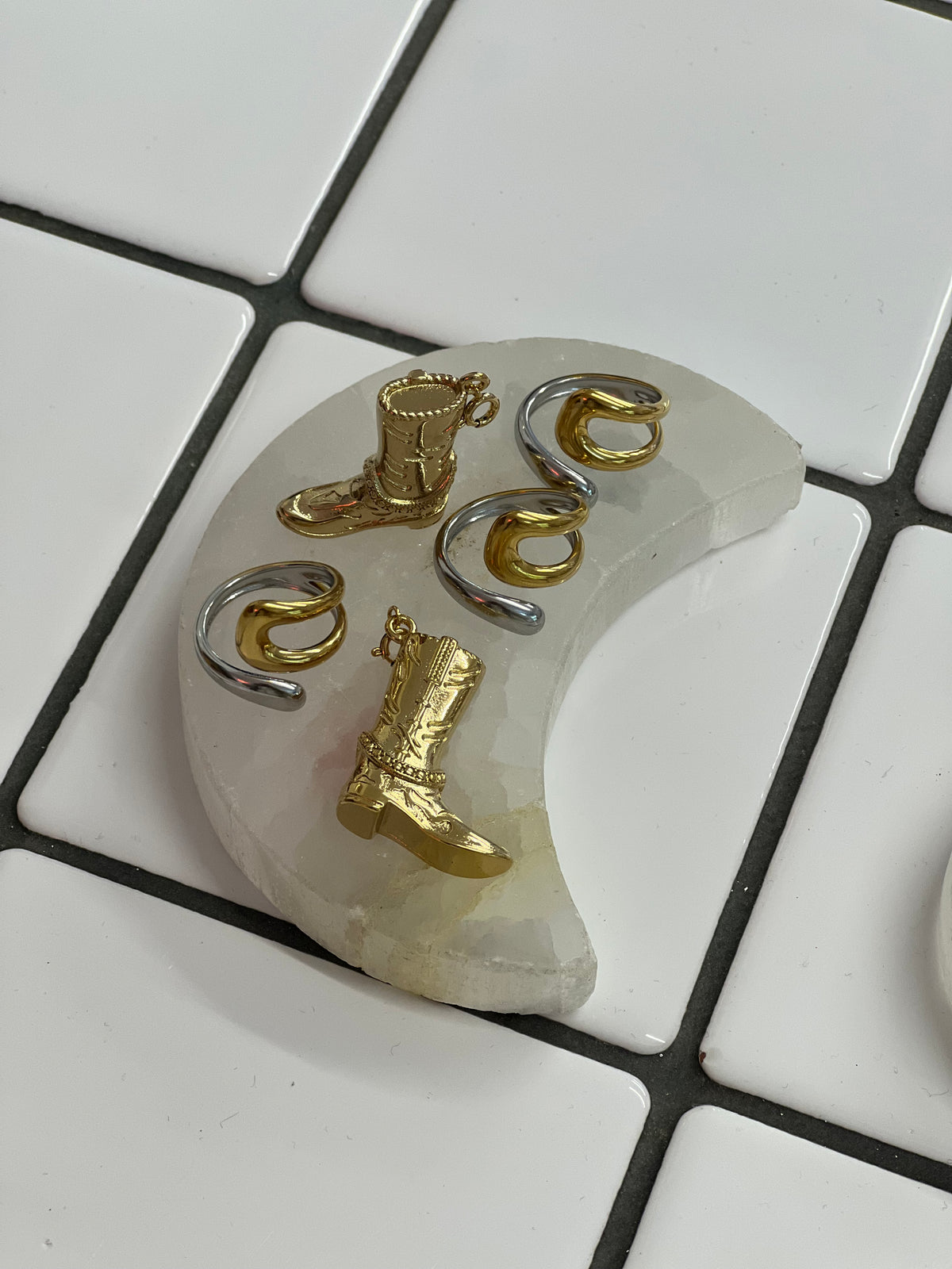 Gold charm pendants