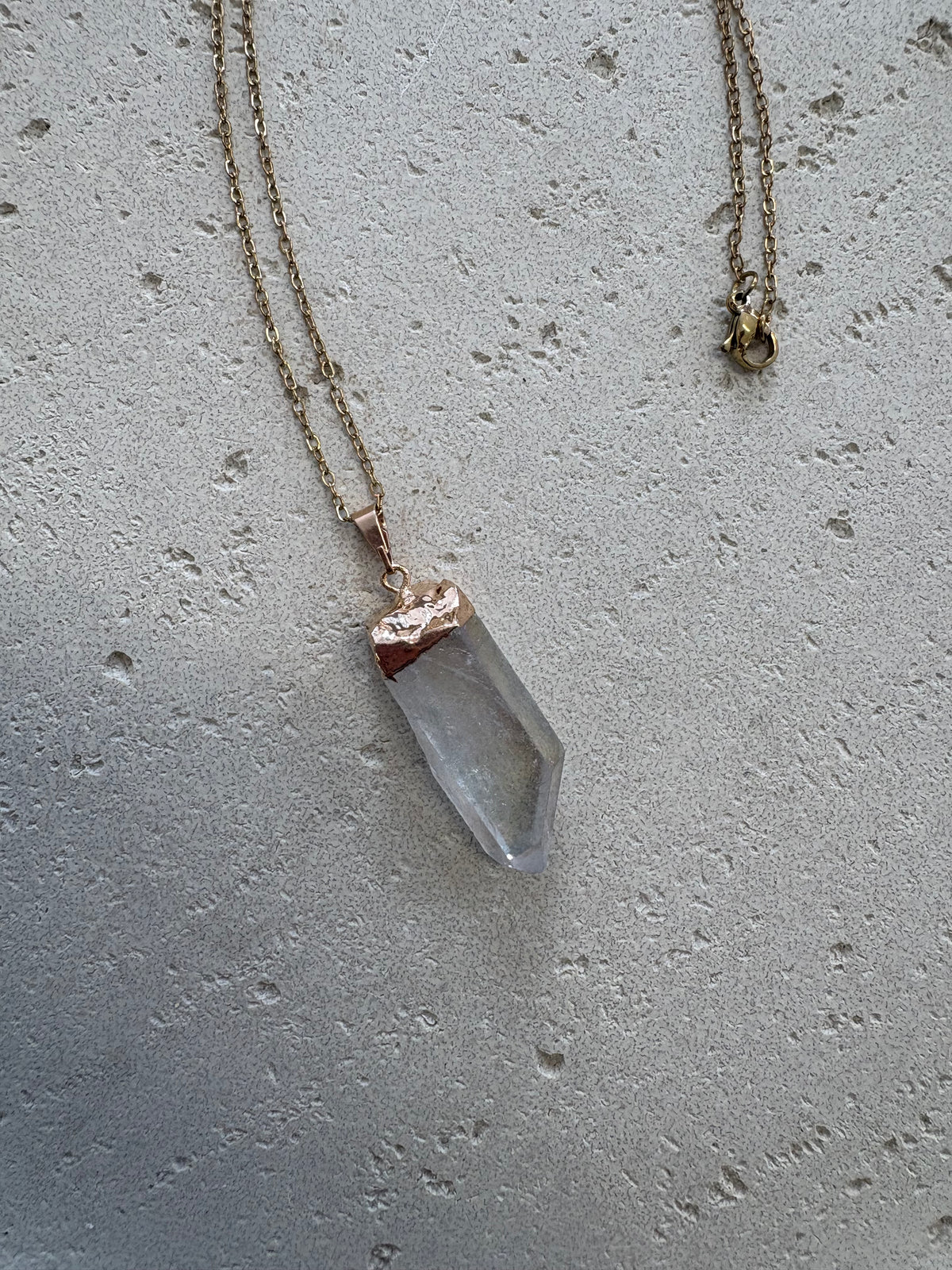 Clear quartz point necklace