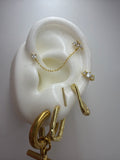 Triple stud ear chain