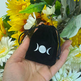 Black moon velvet pouch