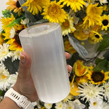 Selenite tower tealight holder
