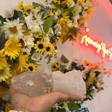 Clear quartz raw tealight