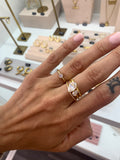Moissanite double pear ring