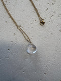 Gold clear quartz necklace