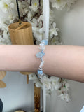 Aquamarine rhinestone chipped bracelet
