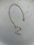 Gold crystal point energy necklace