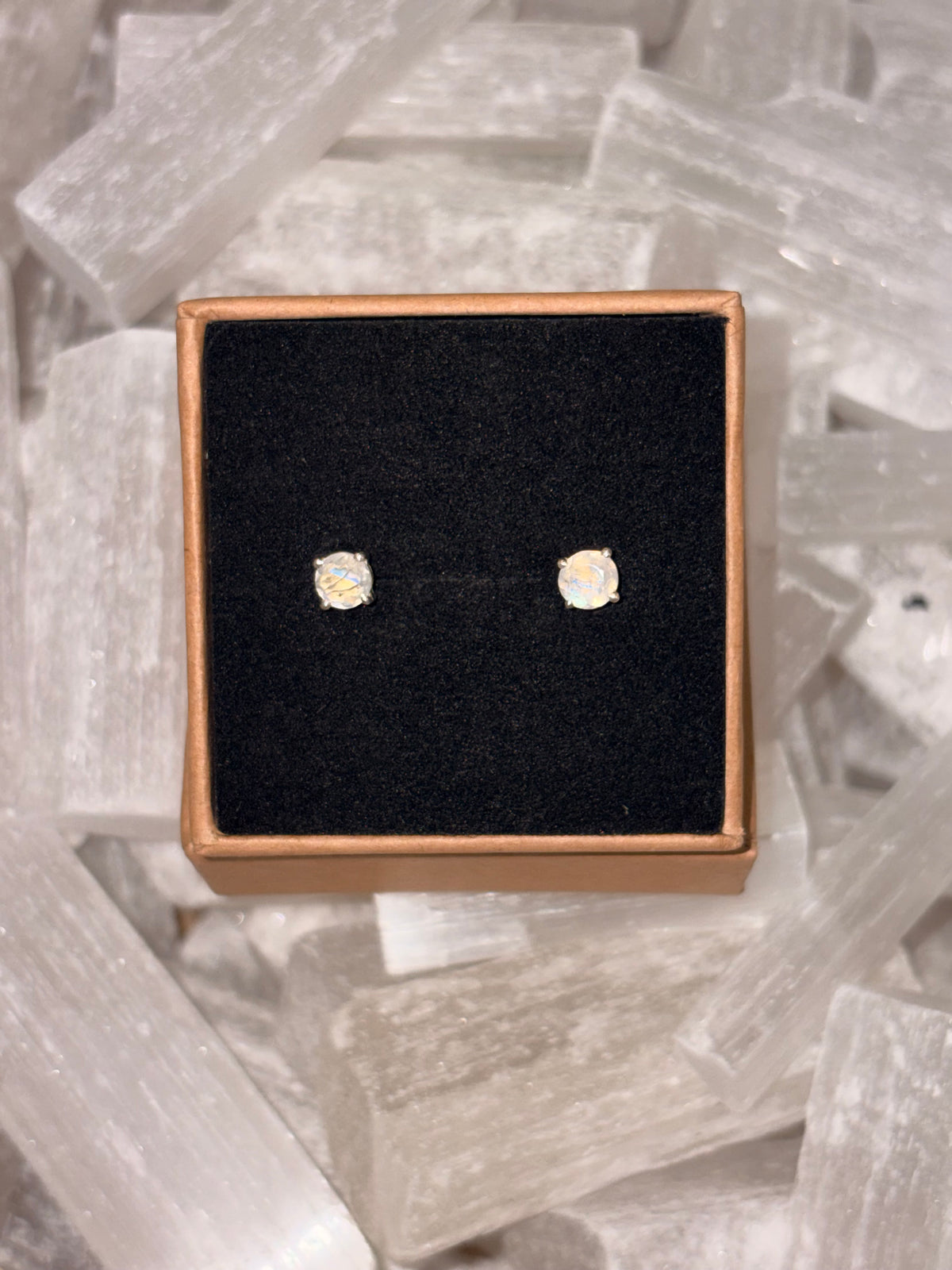 Moonstone studs