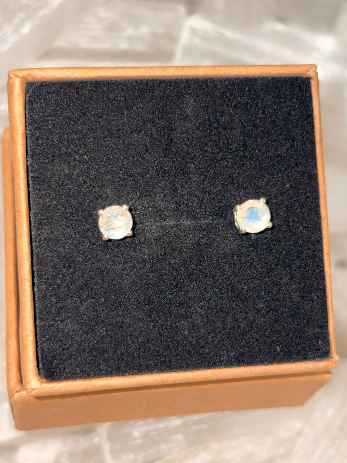 Moonstone studs
