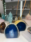 Blue agate end incense holder