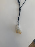 Citrine Sliver Plated Hand-Wrapped Necklace