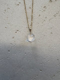 Gold clear quartz necklace
