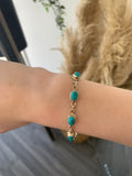 Sterling Silver Turquoise Beaded Bracelet