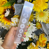 Selenite chakra wand