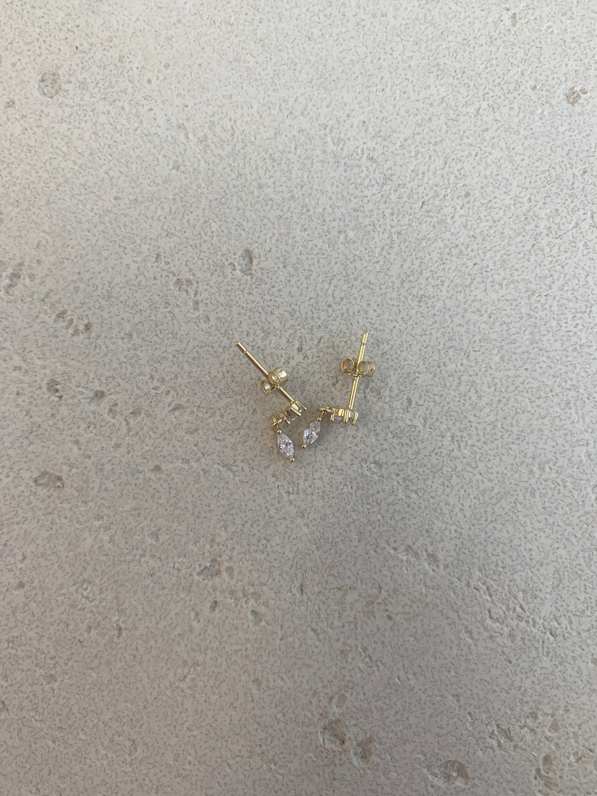 Gold diamond tassle studs