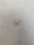 Gold marquise tassle studs