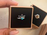 Turquoise lotus ring