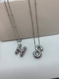 Silver initial necklace