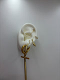 Triple stud ear chain