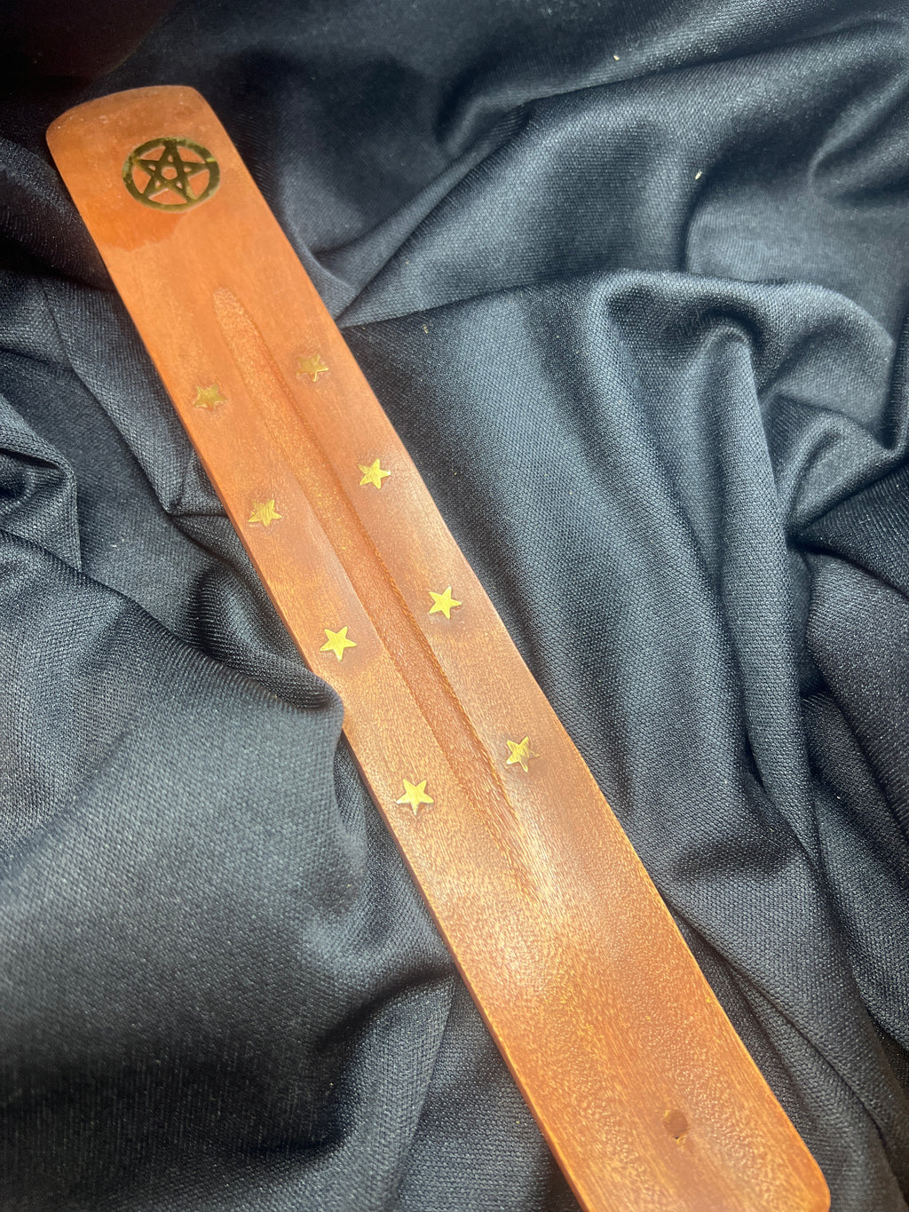 wooden and gold incense holder