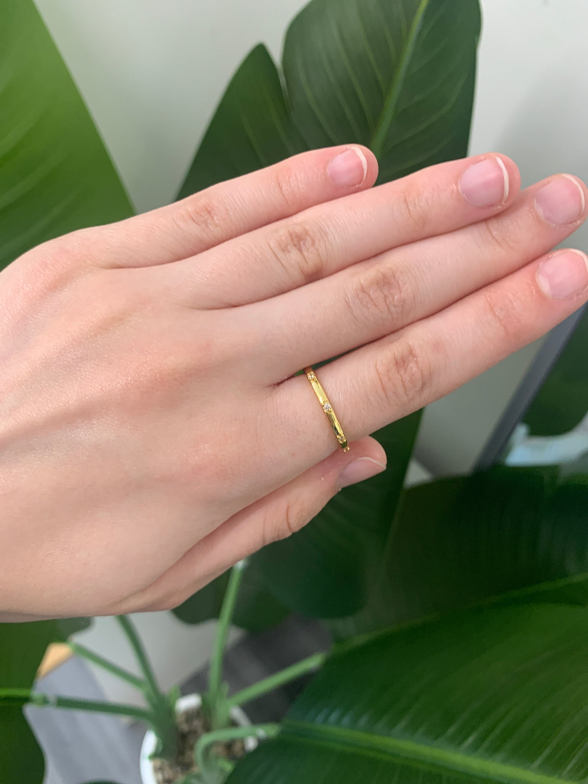 Gold plated pave ring