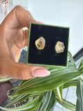 Raw citrine handmade sterling silver studs