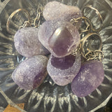 Amethyst egg keyring