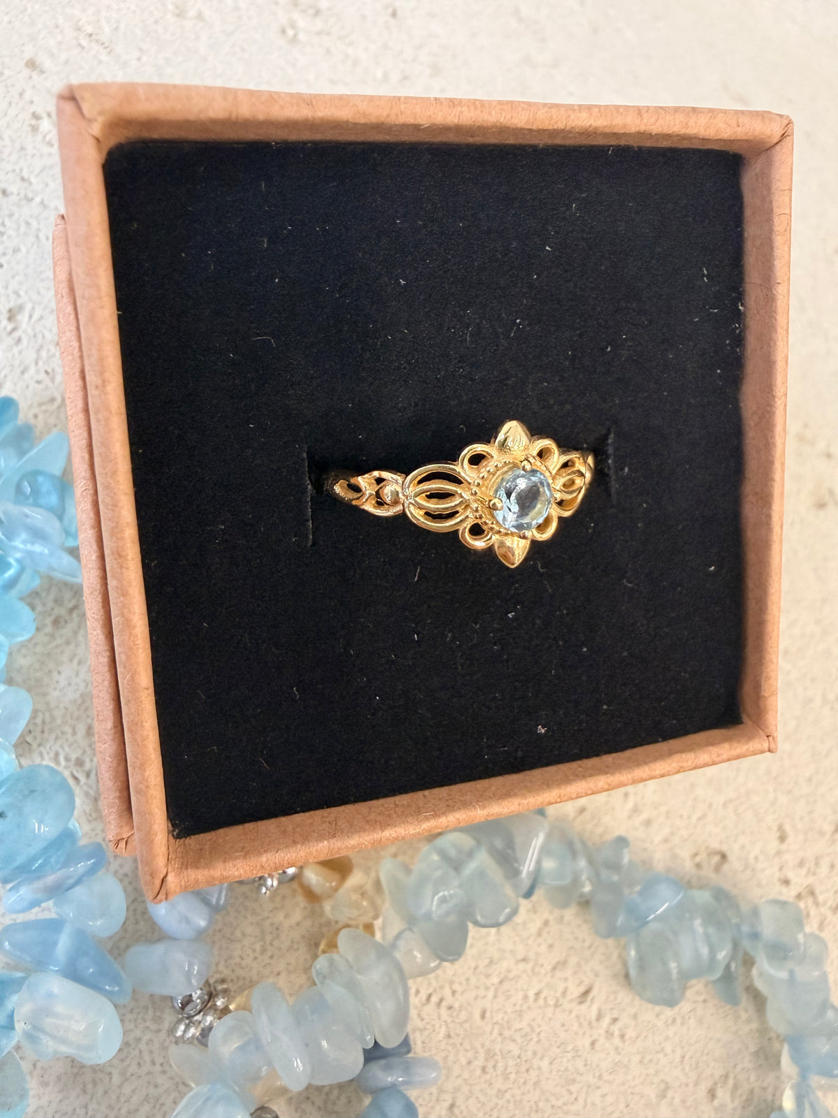 Blue topaz ring