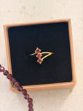Garnet tripple ring