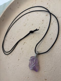 Amethyst hand wrapped necklace
